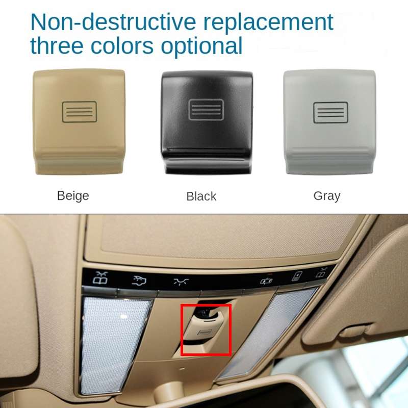For Mercedes-Benz W221 2006-2013 Left Driving Car Sunroof Switch Button Dome Light Button(Grey)
