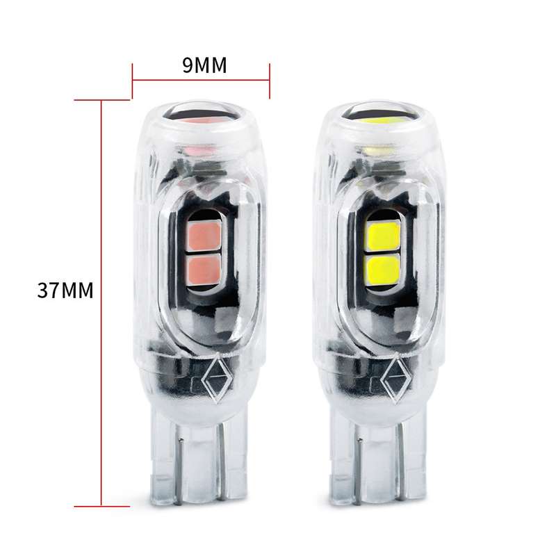 4pcs T10 DC12V / 0.84W / 0.07A / 150LM Car Clearance Light 5LEDs SMD-3030 Lamp Beads with lens (Ice