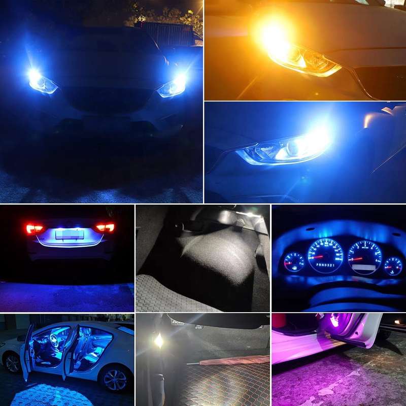 4pcs T10 DC12V / 0.84W / 0.07A / 150LM Car Clearance Light 5LEDs SMD-3030 Lamp Beads with lens (Ice