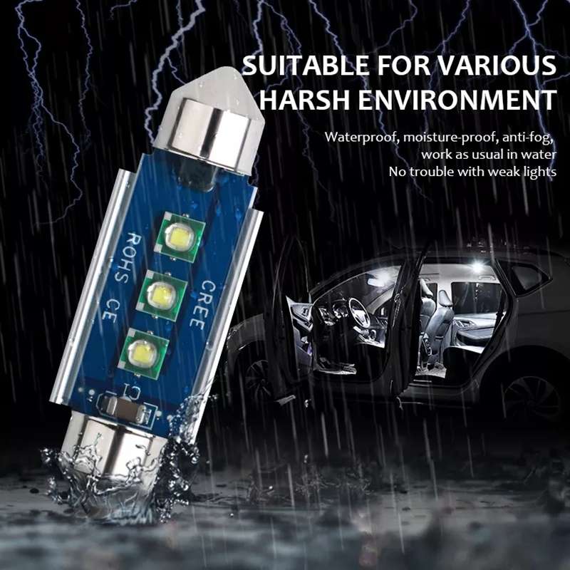 2pcs 31mm IC12V / 2.76W / 0.23A / 300LM 3LEDs SMD Car Reading Lamp Dome Light