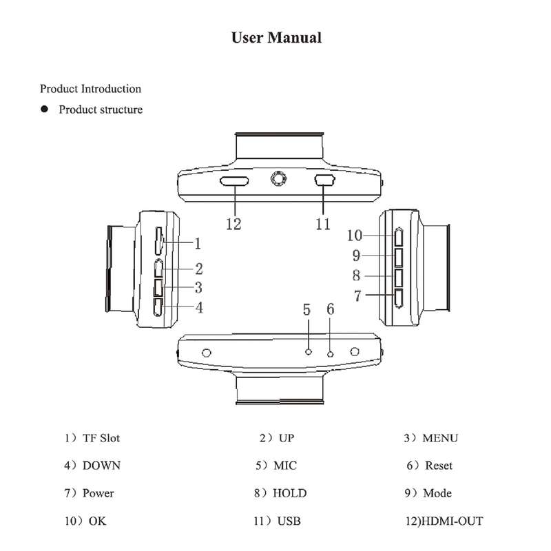 F9 Car Front and Inner Dual Camera HD Infrared Night Vision Car Driving Recorder