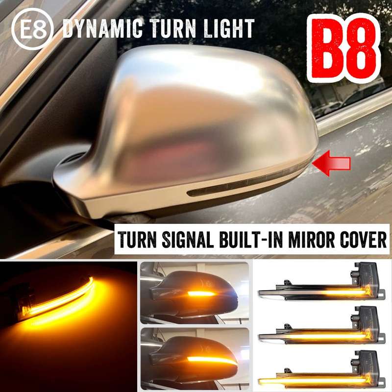 1 Pair For Audi A4 B8 Car Dynamic LED Turn Signal Light Rearview Mirror Flasher Water Blinker (Trans