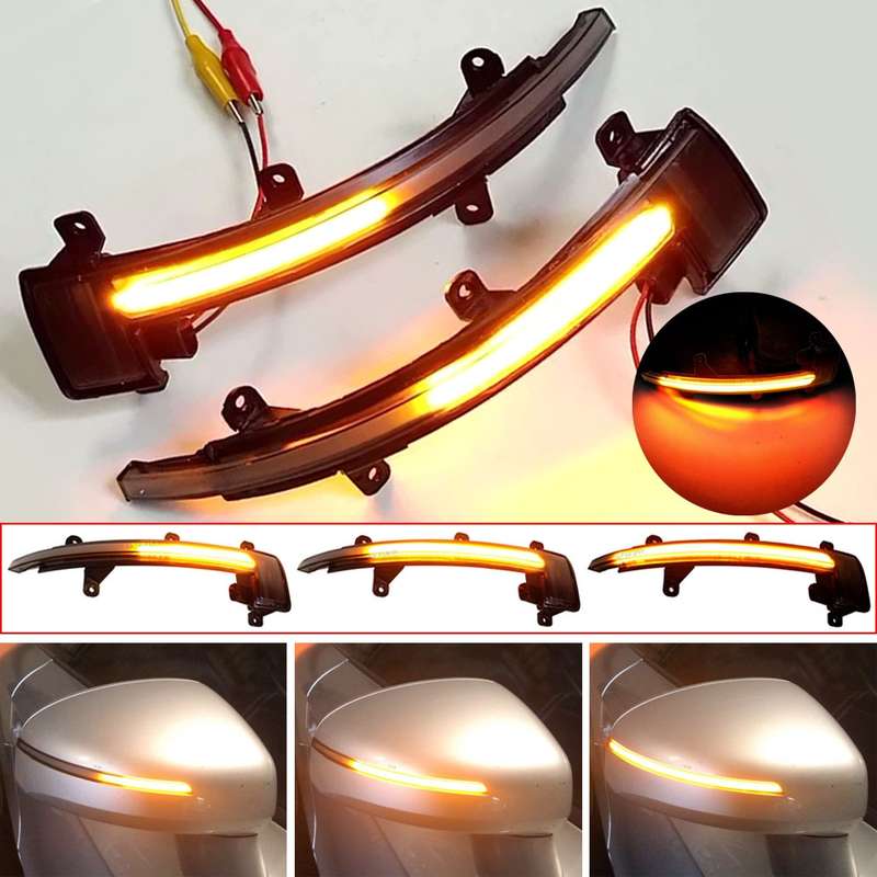 1 Pair For Audi TT MK2 2007-2014 Car Dynamic LED Turn Signal Light Rearview Mirror Flasher Water Bli