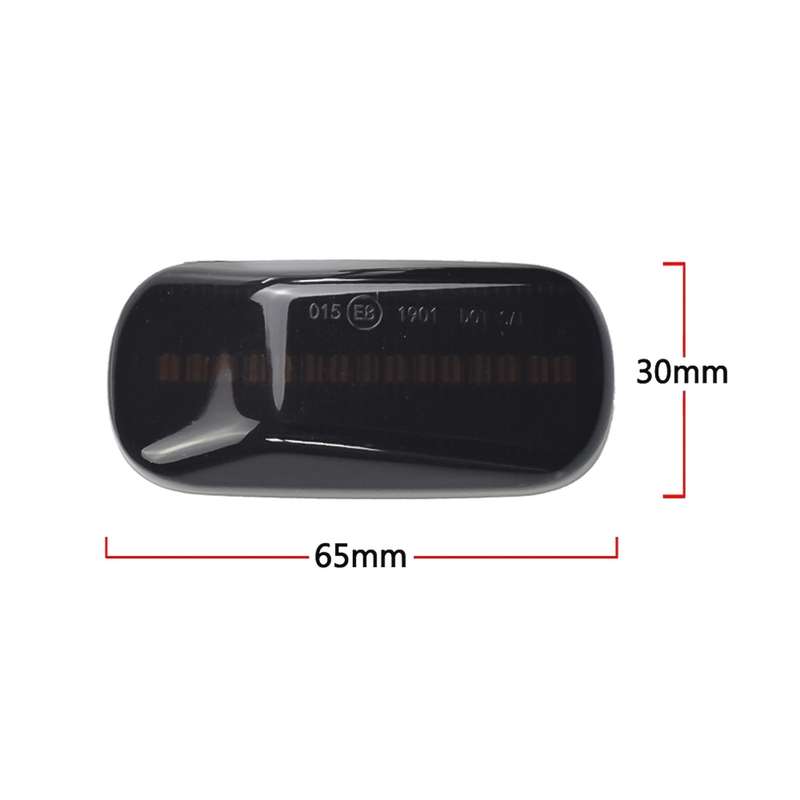 2pcs For Honda Civic 2001-2015 Car Dynamic LED Fender Side Light 34301-S5H-T02(Transparent Black)