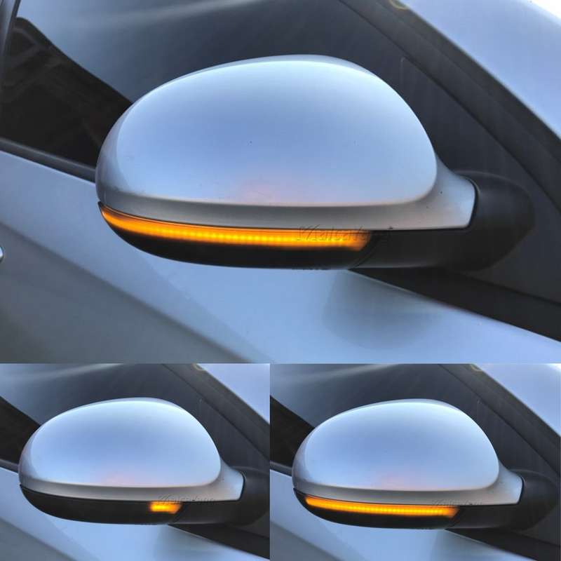 2pcs For Volkswagen Golf 5 MK5 2003-2008 Car Dynamic LED Turn Signal Light Rearview Mirror Flasher W
