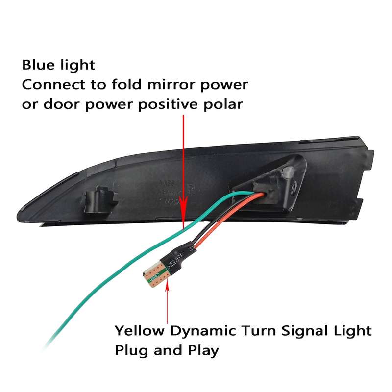 1 Pair For Ford Fiesta 2008-2017 Car Dynamic LED Turn Signal Light Rearview Mirror Flasher Water Bli