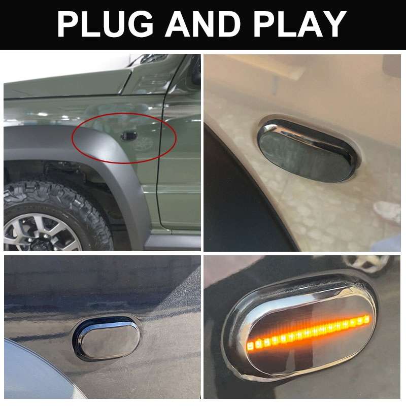 2pcs For Suzuki Jimny JB64W 2018/07- Car Dynamic LED Fender Side Light (Transparent)
