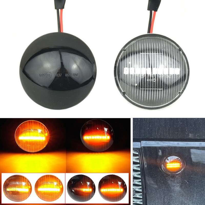 2pcs For Land Rover Range Rover L322 2002-2012 Car Dynamic LED Fender Side Light (Transparent)