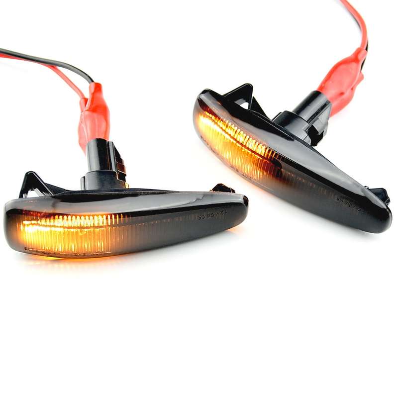2pcs For Mitsubishi Lancer 2008-2018 Car Dynamic LED Fender Side Light (Transparent)