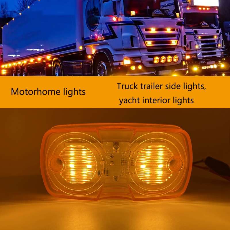 2pcs MK-106 Truck 12LEDs Side Marker Light (Red Light)