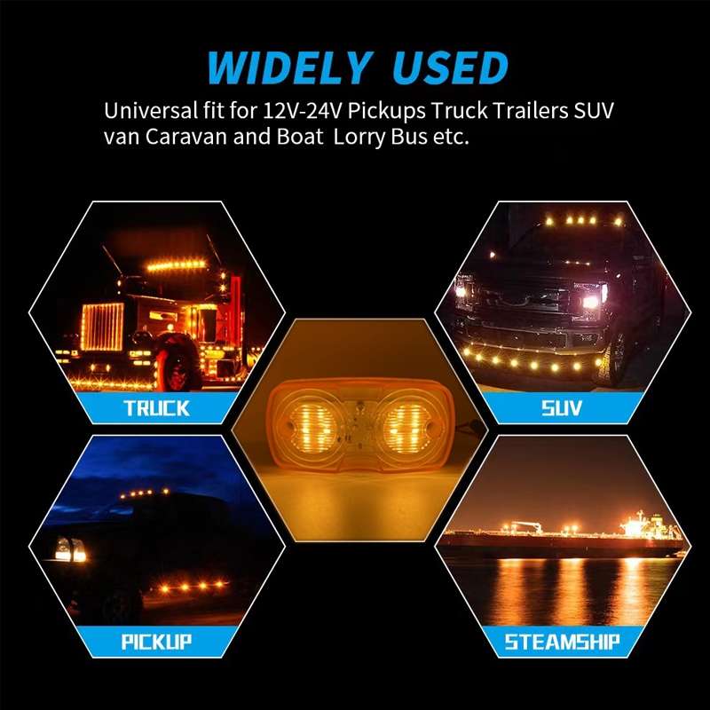 2pcs MK-106 Truck 12LEDs Side Marker Light (Red Light)