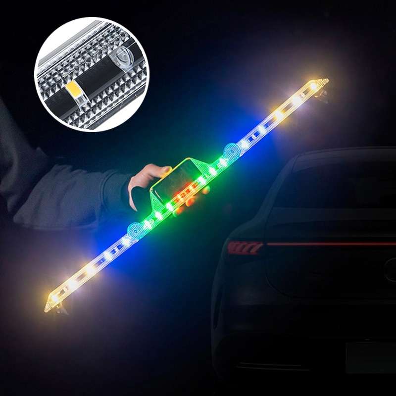Car Triangular Light Warning Sign Solar Charging Strobe Emergency Ranger Light (Colorful Light)