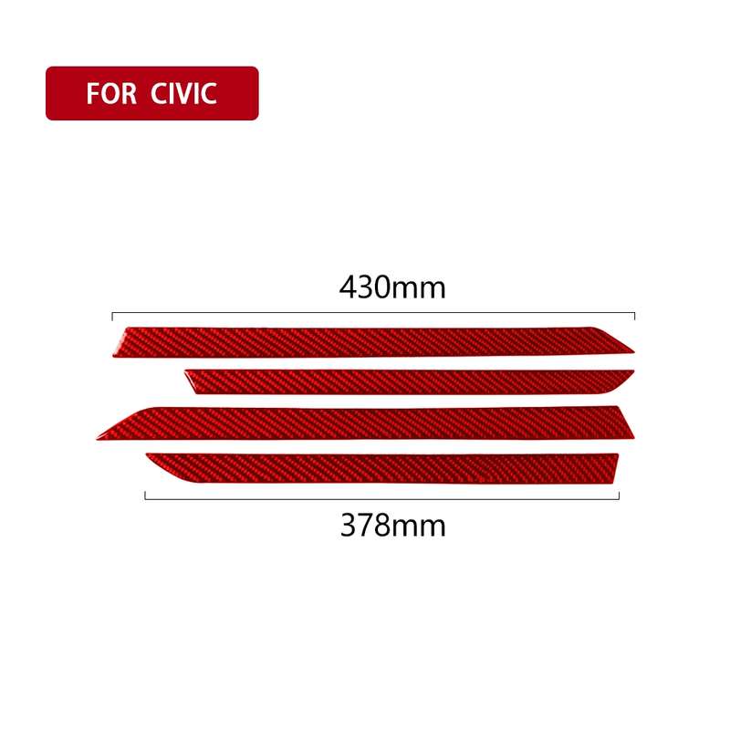 Car Carbon Fiber Door Decorative Strip for Honda Tenth Generation Civic 2016-2019, Left and Right Dr