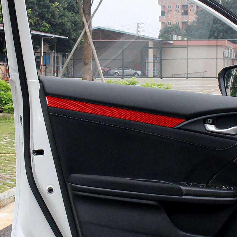 Car Carbon Fiber Door Decorative Strip for Honda Tenth Generation Civic 2016-2019, Left and Right Dr