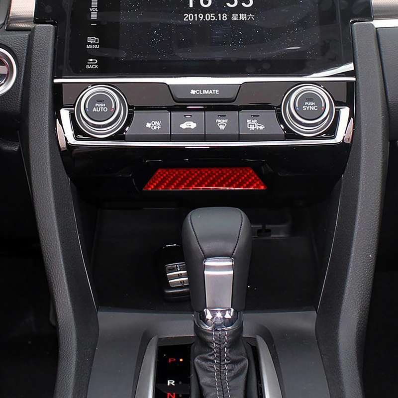 Car Carbon Fiber Storage Compartment Decorative Sticker for Honda Tenth Generation Civic 2016-2019,