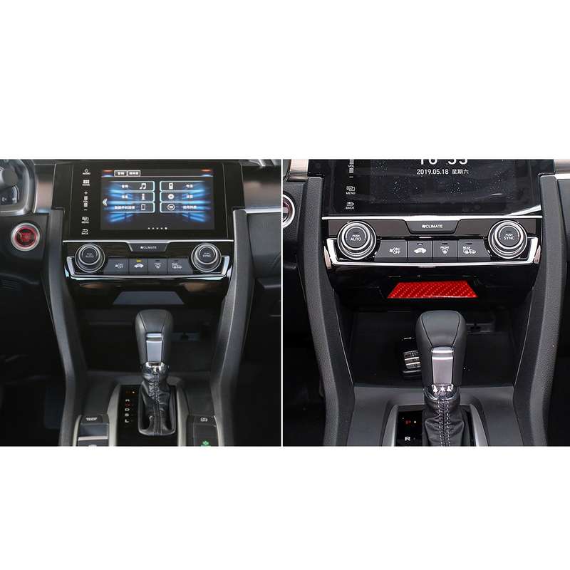 Car Carbon Fiber Storage Compartment Decorative Sticker for Honda Tenth Generation Civic 2016-2019,