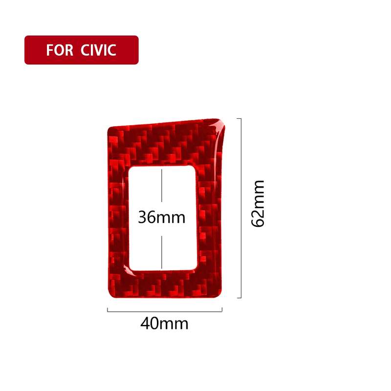 Car Carbon Fiber Double Flash Light Decorative Sticker for Honda Tenth Generation Civic 2016-2019, R