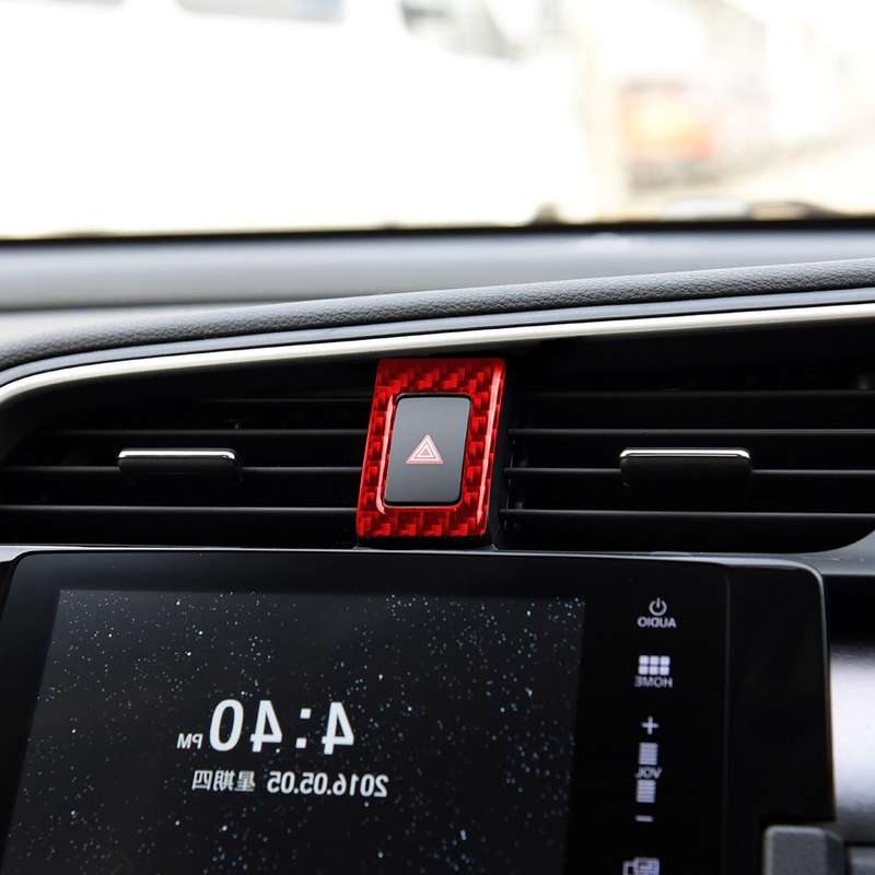 Car Carbon Fiber Double Flash Light Decorative Sticker for Honda Tenth Generation Civic 2016-2019, R