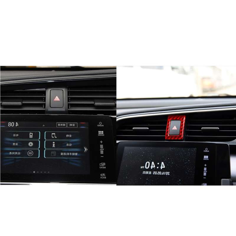 Car Carbon Fiber Double Flash Light Decorative Sticker for Honda Tenth Generation Civic 2016-2019, R