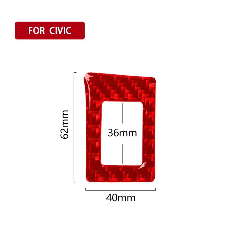 Car Carbon Fiber Double Flash Light Decorative Sticker for Honda Tenth Generation Civic 2016-2019, L