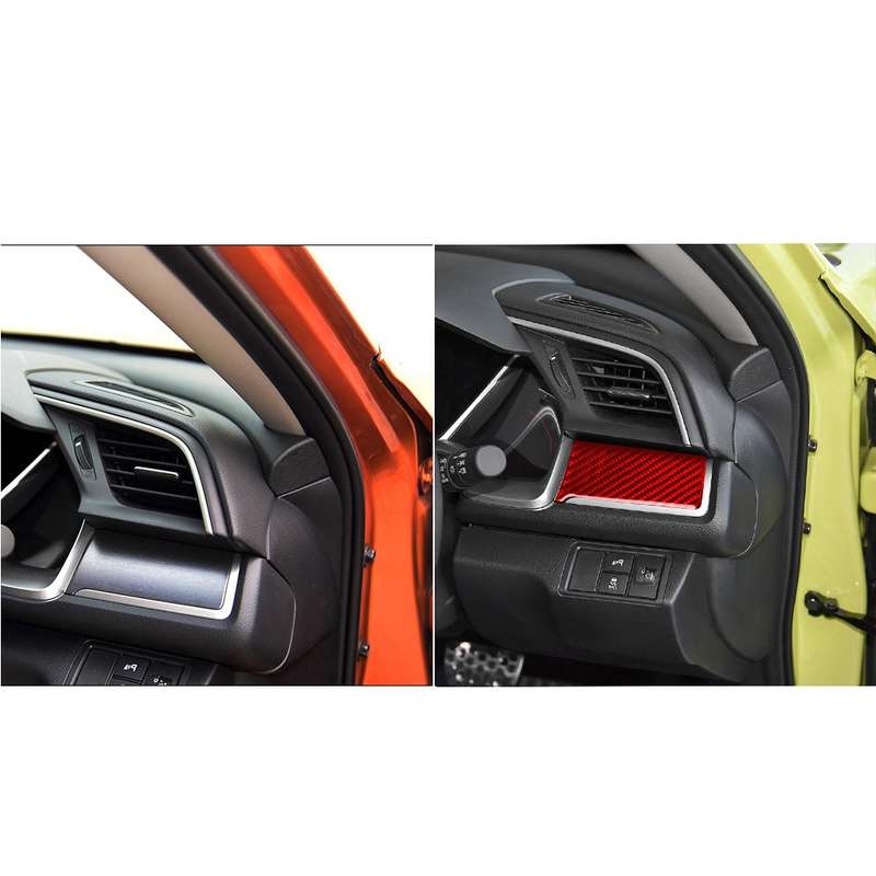Car Carbon Fiber Central Control Left Decorative Sticker for Honda Tenth Generation Civic 2016-2019,