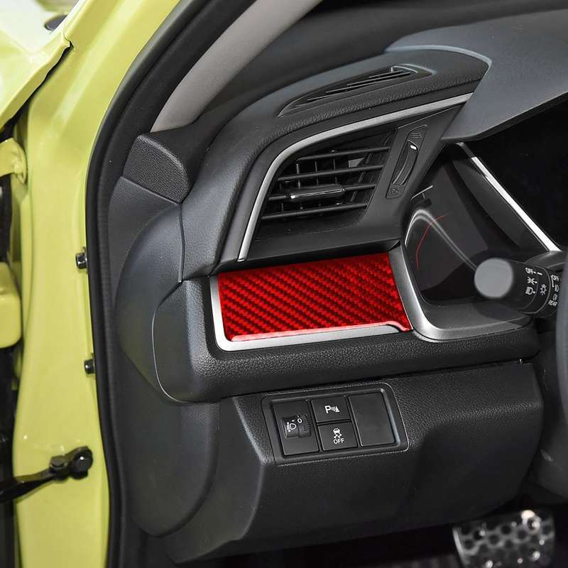 Car Carbon Fiber Central Control Left Decorative Sticker for Honda Tenth Generation Civic 2016-2019,