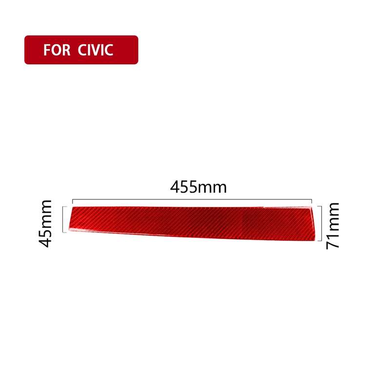 Car Carbon Fiber Central Control Decorative Sticker for Honda Tenth Generation Civic 2016-2019, Righ