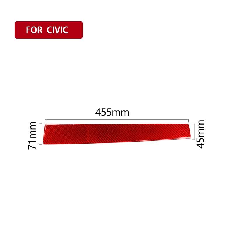 Car Carbon Fiber Central Control Decorative Sticker for Honda Tenth Generation Civic 2016-2019, Left
