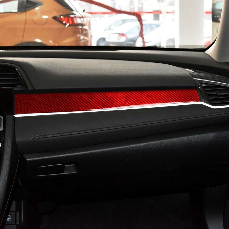 Car Carbon Fiber Central Control Decorative Sticker for Honda Tenth Generation Civic 2016-2019, Left