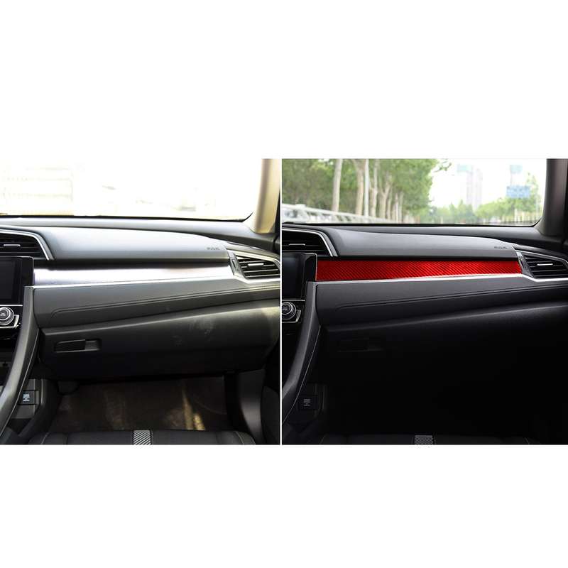 Car Carbon Fiber Central Control Decorative Sticker for Honda Tenth Generation Civic 2016-2019, Left