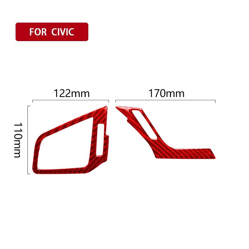 Car Carbon Fiber Left and Right Air Outlet Decorative Sticker for Honda Tenth Generation Civic 2016-