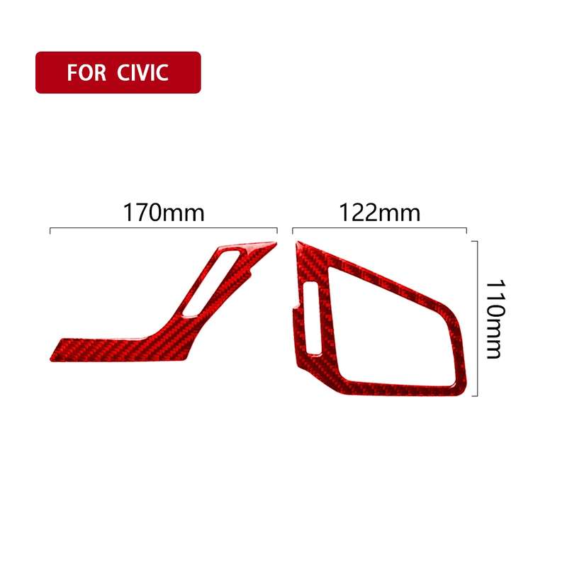 Car Carbon Fiber Left and Right Air Outlet Decorative Sticker for Honda Tenth Generation Civic 2016-
