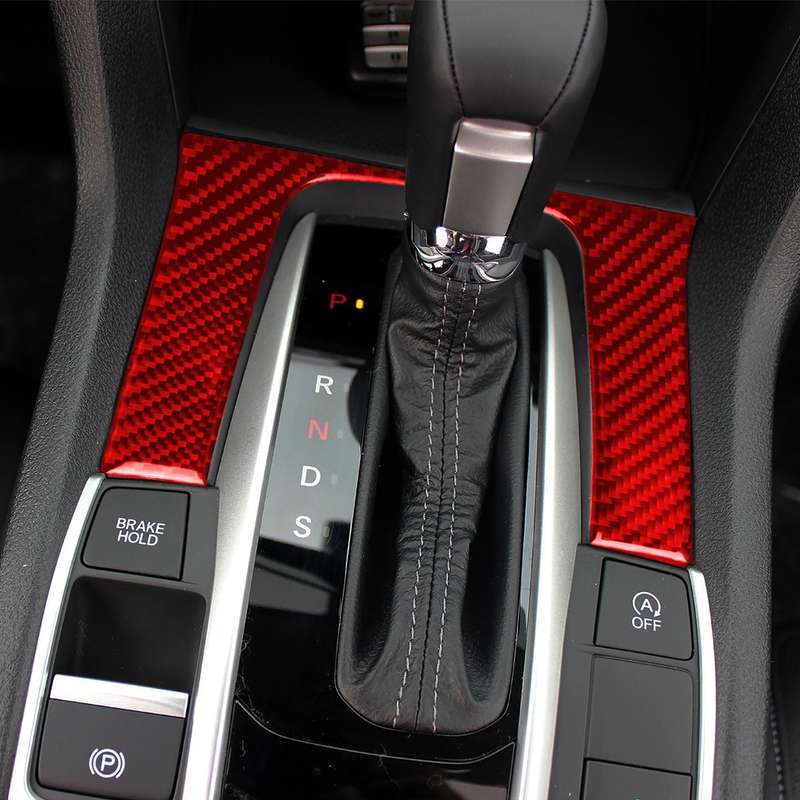 Car Carbon Fiber Gear Decorative Sticker for Honda Tenth Generation Civic 2016-2019, Left and Right