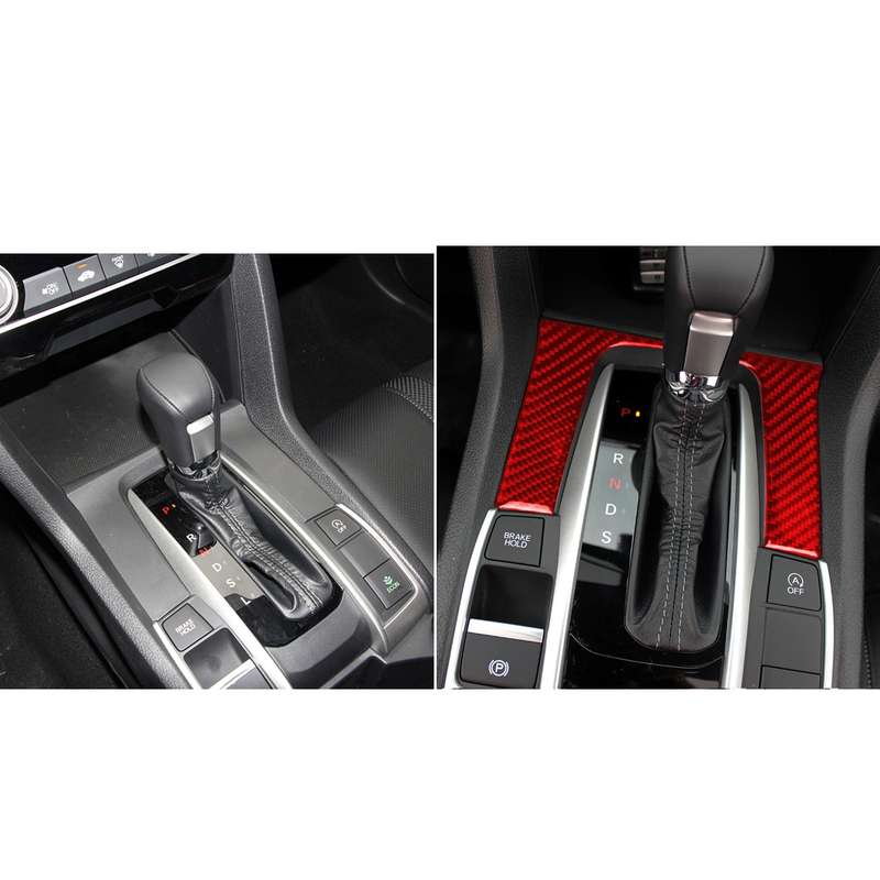 Car Carbon Fiber Gear Decorative Sticker for Honda Tenth Generation Civic 2016-2019, Left and Right