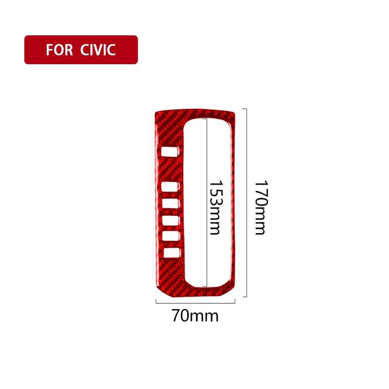 Car Carbon Fiber Gear Button Frame Decorative Sticker for Honda Tenth Generation Civic 2016-2019, Le