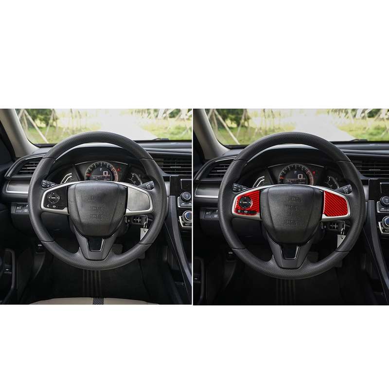 Car Carbon Fiber Steering Wheel Button Low Configuration Decorative Sticker for Honda Tenth Generati