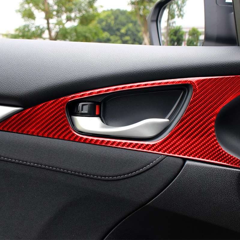 Car Carbon Fiber Door Handle Door Wrist Panel Decorative Sticker for Honda Tenth Generation Civic 20