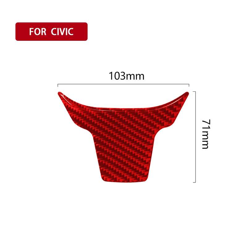 Car Carbon Fiber Steering Wheel Decorative Sticker for Honda Tenth Generation Civic 2016-2019, Left