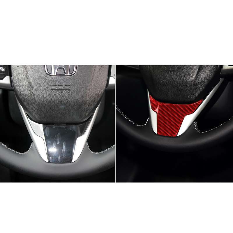 Car Carbon Fiber Steering Wheel Decorative Sticker for Honda Tenth Generation Civic 2016-2019, Left