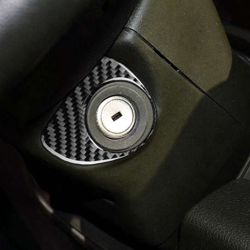 Car Carbon Fiber Ignition Switch Decorative Sticker for Ford F150 2017-2020, Left and Right Drive Un