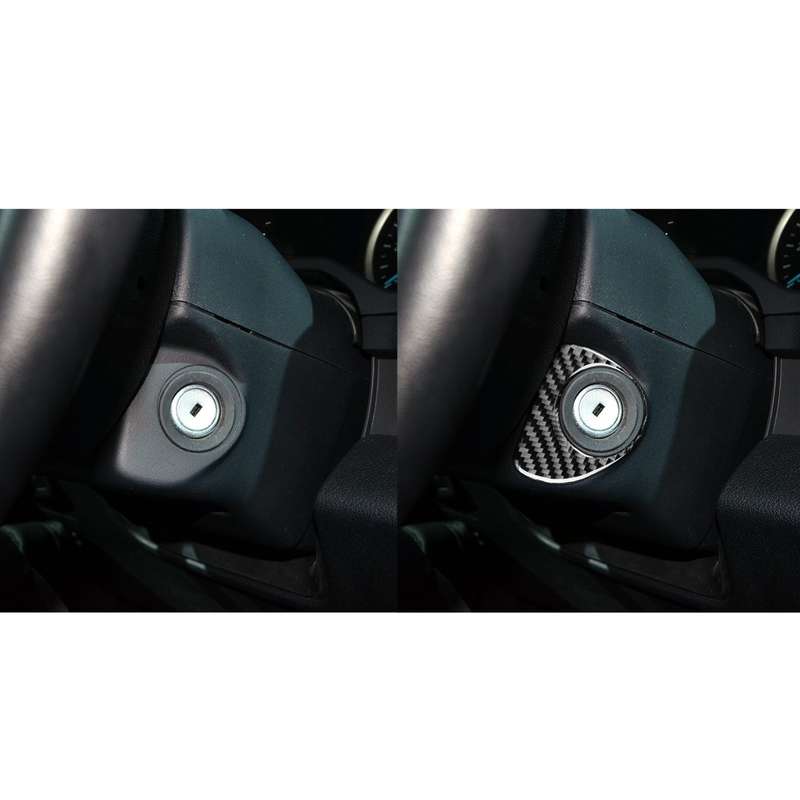 Car Carbon Fiber Ignition Switch Decorative Sticker for Ford F150 2017-2020, Left and Right Drive Un