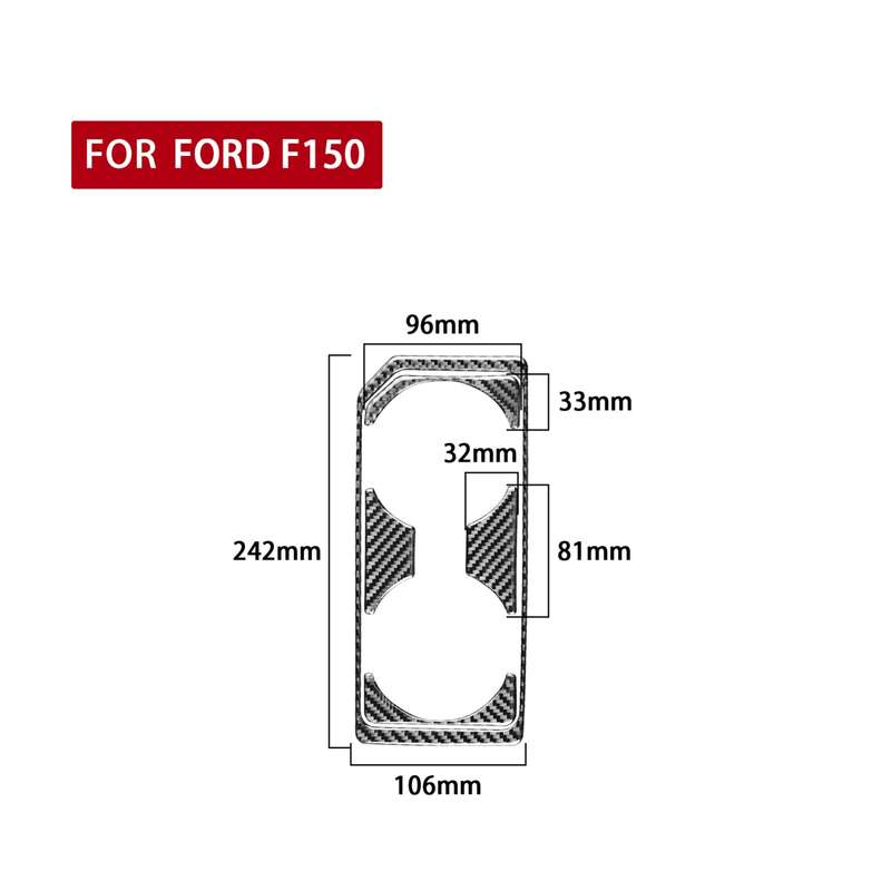 Car Carbon Fiber Front Water Cup Holder Frame Decorative Sticker for Ford F150 2017-2020, Right Driv