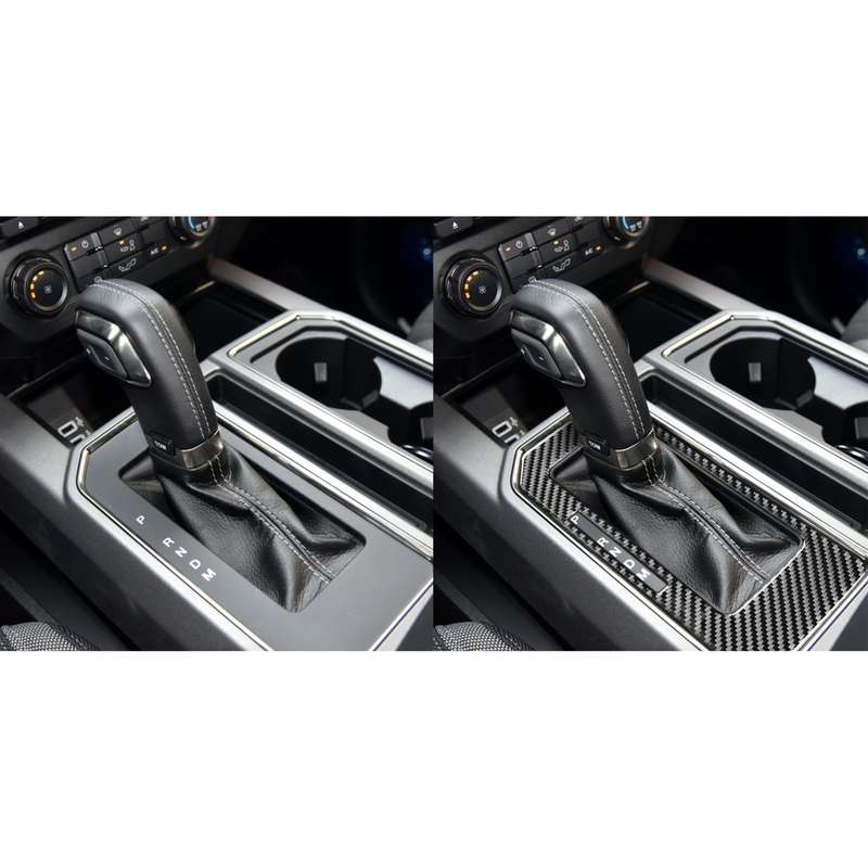 Car Carbon Fiber Gear Panel B Decorative Sticker for Ford F150 2017-2020, Left Drive