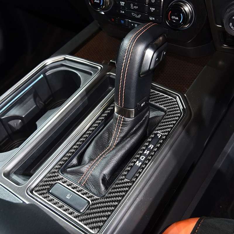 Car Carbon Fiber Gear Panel A Decorative Sticker for Ford F150 2017-2020, Right Drive