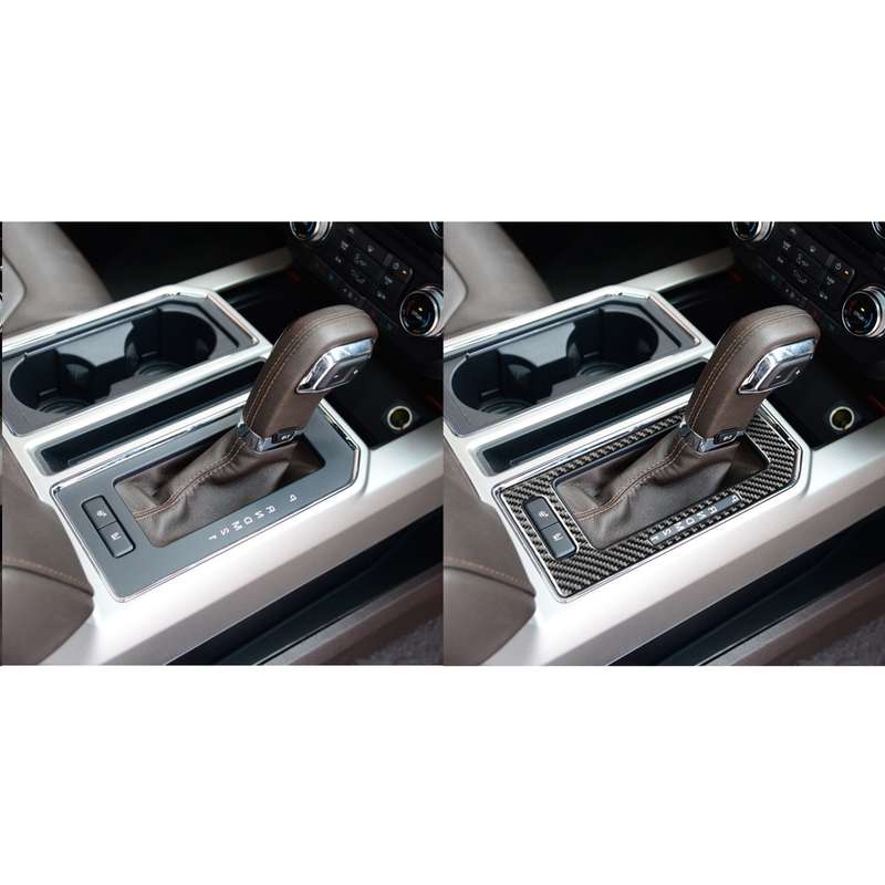 Car Carbon Fiber Gear Panel A Decorative Sticker for Ford F150 2017-2020, Right Drive