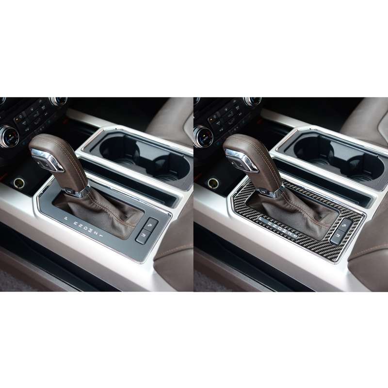 Car Carbon Fiber Gear Panel A Decorative Sticker for Ford F150 2017-2020, Left Drive