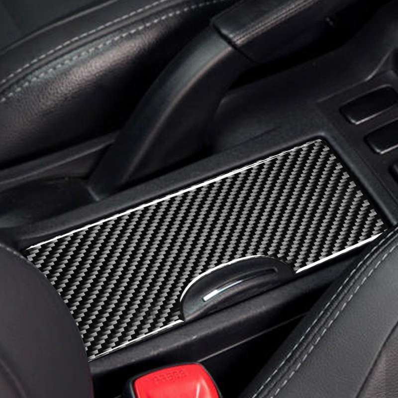 Car Carbon Fiber Cup Holder Decorative Sticker for Mitsubishi Lancer-ex / EVO / Fortis 9-10th Genera