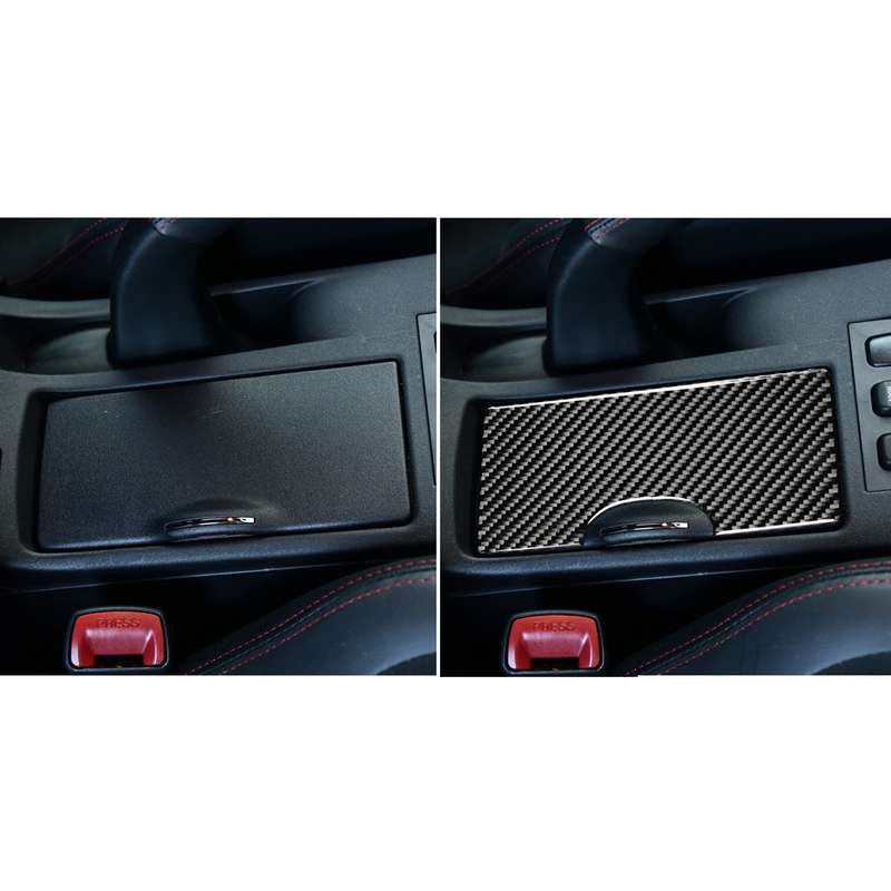 Car Carbon Fiber Cup Holder Decorative Sticker for Mitsubishi Lancer-ex / EVO / Fortis 9-10th Genera