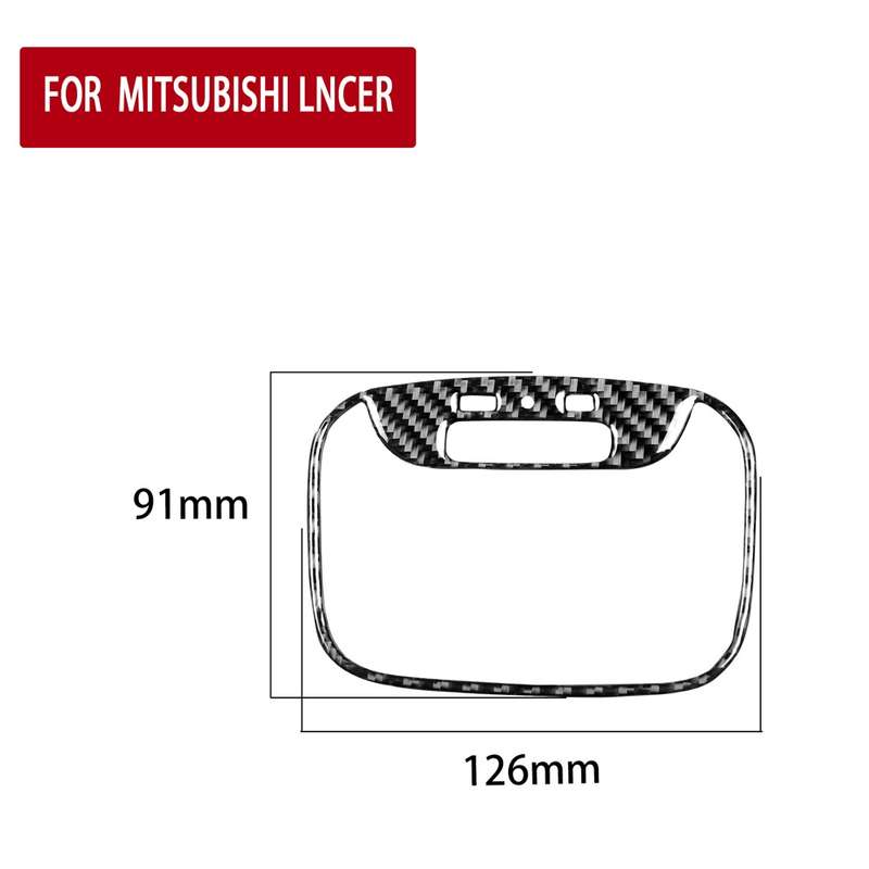 Car Carbon Fiber Rear Roof Reading Light Decorative Sticker for Mitsubishi Lancer EVO 2008-2015, Lef
