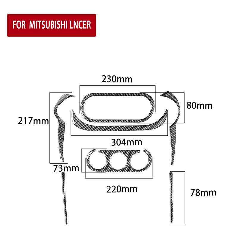 7 PCS Car Carbon Fiber Air Conditioning Multimedia Decorative Sticker for Mitsubishi Lancer EVO 2008